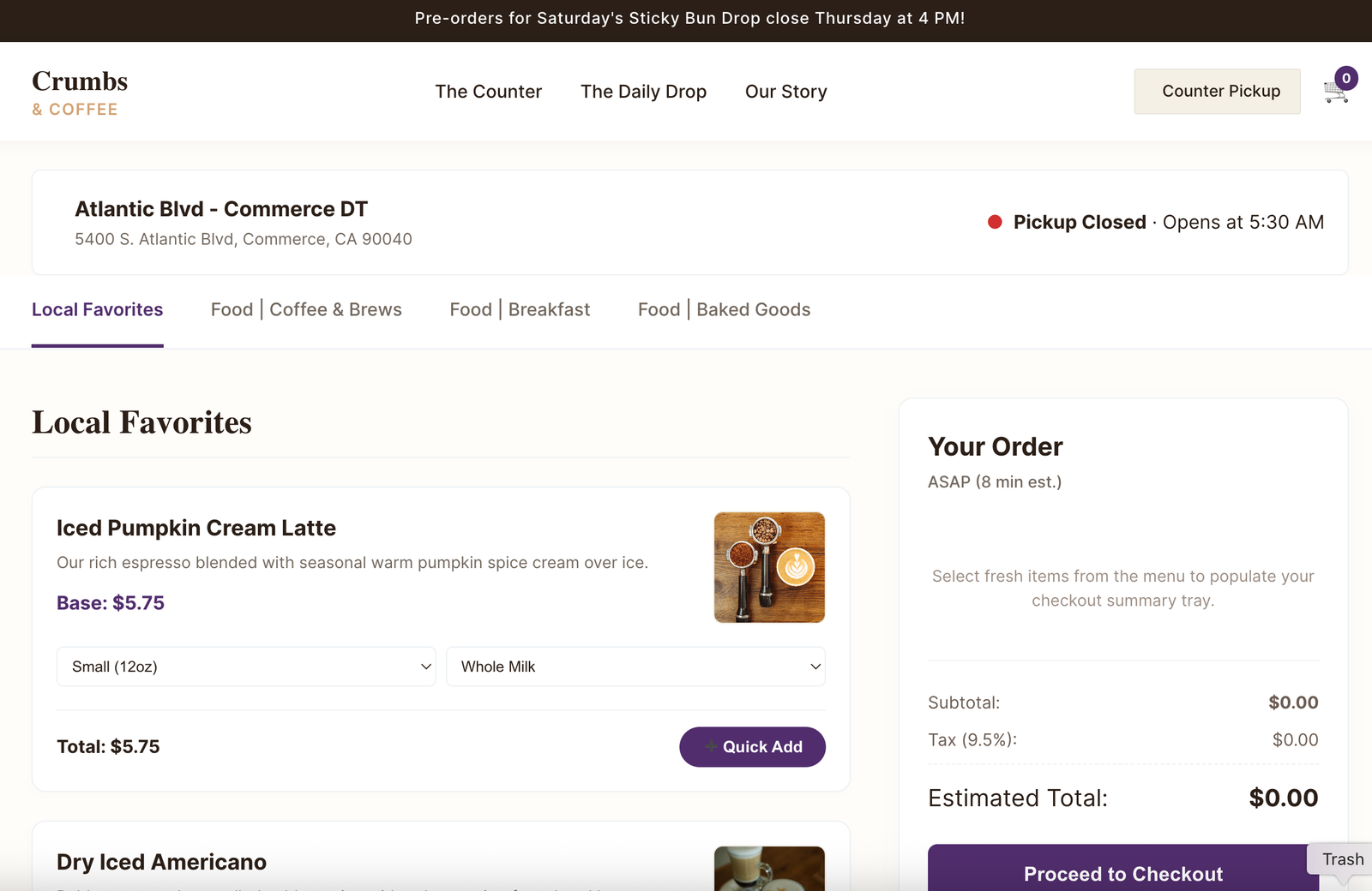 Crumbs Coffee Portfolio Case Study